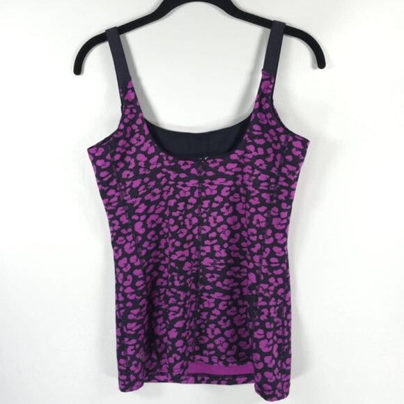 Lululemon Barre None Tank Top Mini Cherry Cheetah Ultra Violet Size 6 - Picture 5 of 11